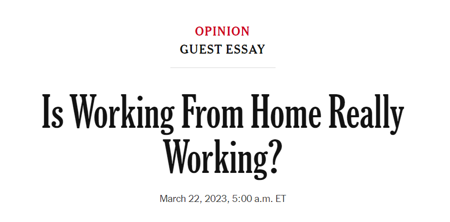 Is eating at a restaurant really eating? Is sleeping at a hotel really sleeping? Is shopping online really shopping? Whole essay written by someone who thinks we work the same as we did building physical widgets. Couldn't even cite productivity decline, just old man hand-waving..