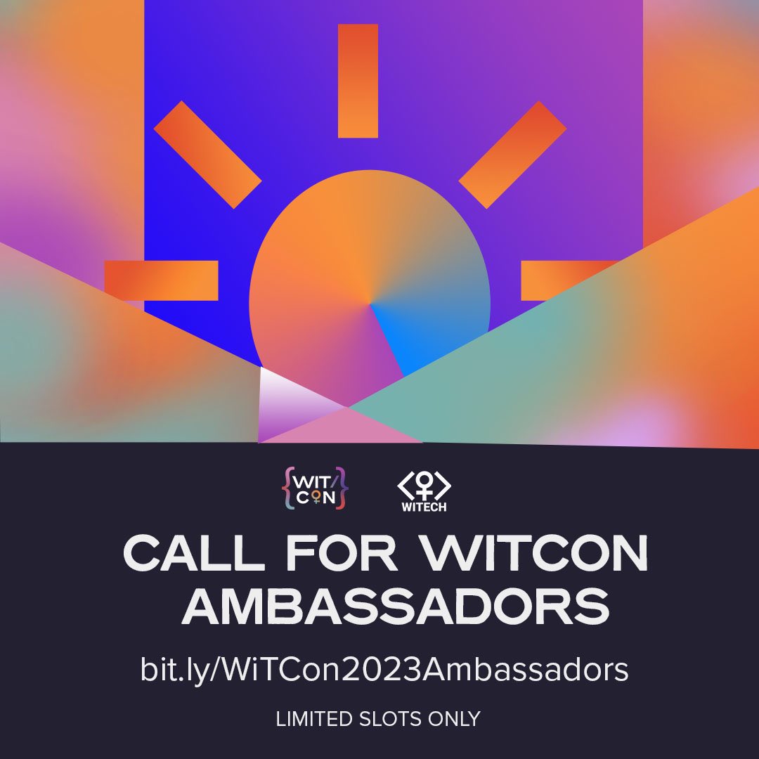 witechorg's tweet photo. This WiTCon season, we are #TakingCTRL! How about you? 🤔
As we enter this fifth iteration of WiTCon, we’re looking for ambassadors to help us reach a wider audience! 🤩
Sign up to become a WiTCon ambassador at https://t.co/0GoUUWJJ7I 💜
#WiTCon2023
#WiTech2023
(1/2) https://t.co/gBLpwvSyHi