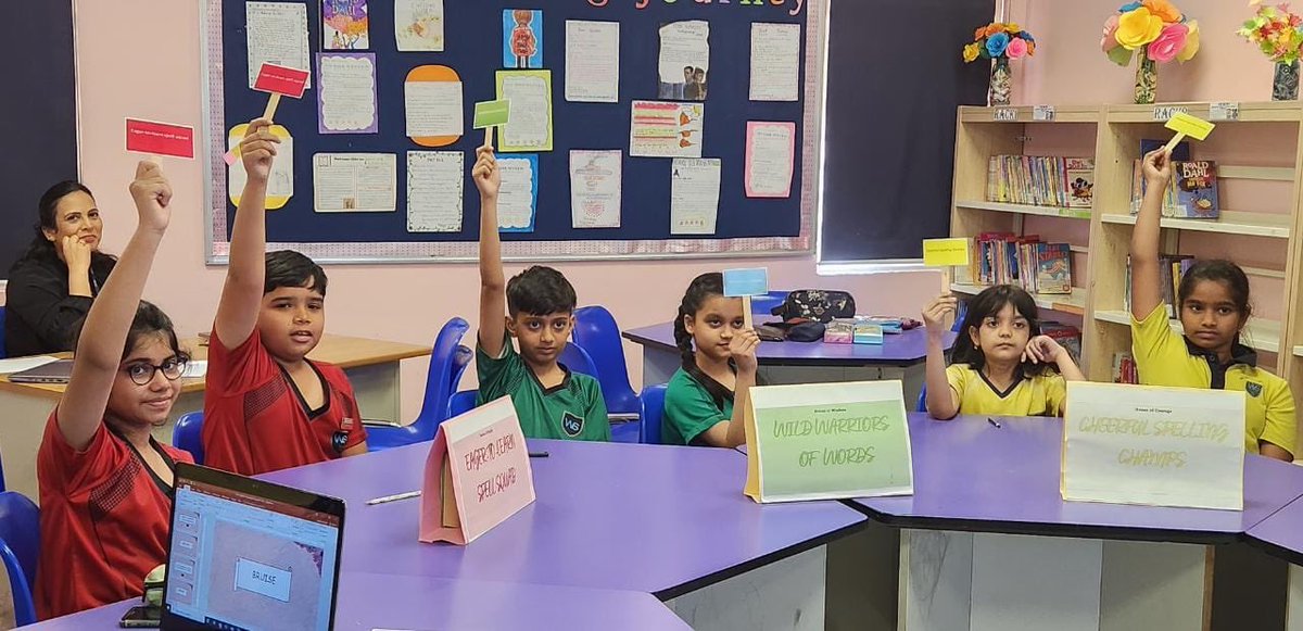F1Tws's tweet photo. The grand finale of Inter-House Spell-A-Thon competition for Years 5 &amp; 6 was conducted today with The House of Equity from year 5 &amp; The House of Wisdom  from Year 6 being our spelling champions for this academic year 2022-23 by securing the 1st position @official_TWS @TwsVijaya https://t.co/ItFiiIWqPt