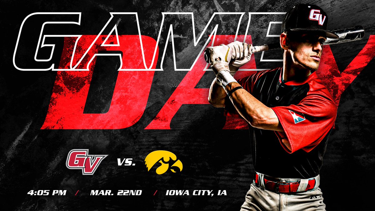 ⚾️| #GAMEDAY | <a href="/GVBaseball_/">Grand View Baseball</a> 
🆚: The University of Iowa 
📍: Iowa City, IA 
⏰: 4:05 PM  
📈: ow.ly/JCFB50NoyX5
📻: ow.ly/Z8Hv50NoyX6
📹: ow.ly/LIip50NoyX7

#RedRising