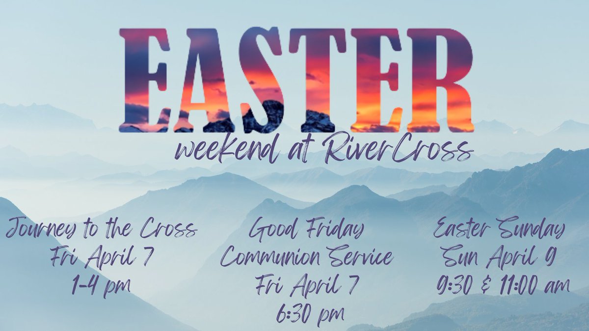 RiverCrossSJ's tweet photo. We are looking forward to Easter!  Our time to celebrate the life made available to us through the sacrifice of Christ. We have a full weekend of family events to celebrate Easter. Go to https://t.co/7eYRuam5j3 for more information or to register for Journey to the Cross! https://t.co/1dYzU4DzrZ