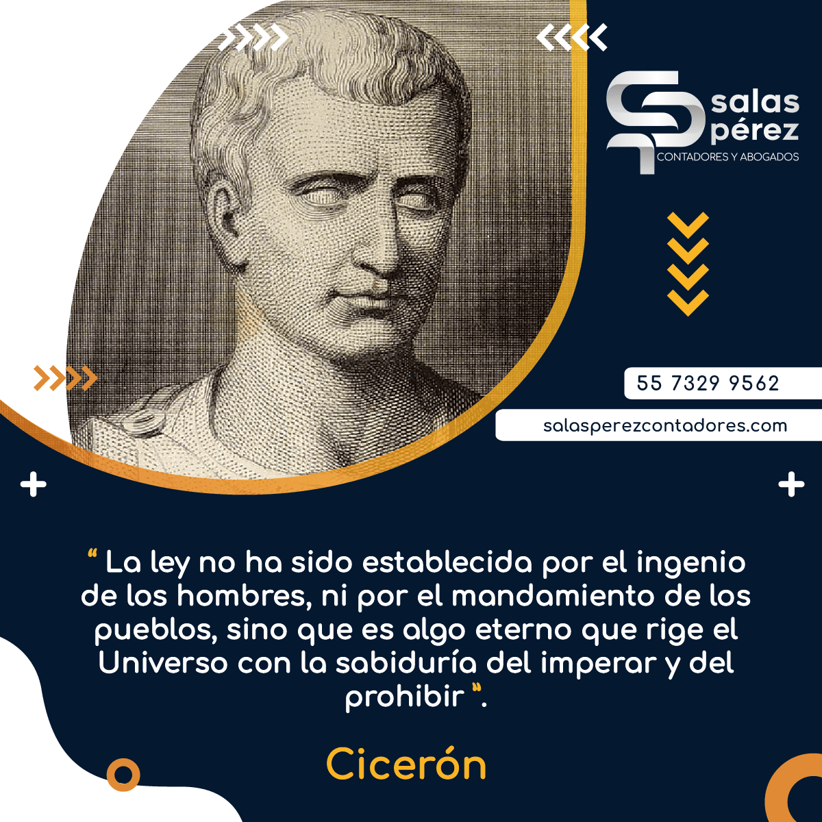 SalasContadores's tweet photo. Cicerón fue un escritor, político y orador de la antigua Roma. Hoy les compartimos esta frase en pro de La ley. 🏛️⚖️

Contáctanos y en una asesoría te brindaremos la información que necesitas. 📌📝 https://t.co/QUBiQFA1VD