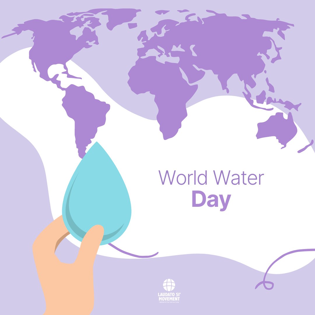 LaudatoSiMvmt's tweet photo. Today we celebrate #WorldWaterDay! 💜

#Water is one of the most valuable resources on the #planet, and it's the perfect time to remember the importance of using this resource responsibly 👐

Every drop counts! 💧💦

#WaterDay #ResponsibleWaterUse. https://t.co/gMQsyZCBP6