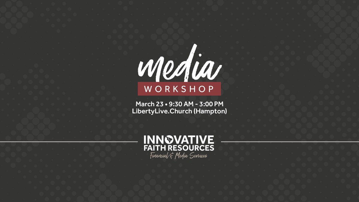 InnovativeFaith's tweet photo. Tomorrow is the Media Workshop in Hampton! You will have a chance to listen, ask questions, and operate equipment to expand your knowledge in audio, video, lighting, and ProPresenter! Learn more and register at https://t.co/23a6Kkhnfk. https://t.co/VUjGimSYCh
