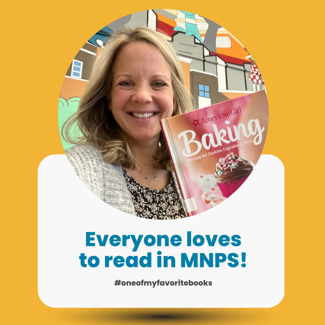 Everyone loves to read in MNPS! Librarian, Katie Barksdale @WBESBulldogs enjoys Baking and is sharing one of her favorite books! #oneofmyfavoritebooks #MNPSReads @MetroSchools
