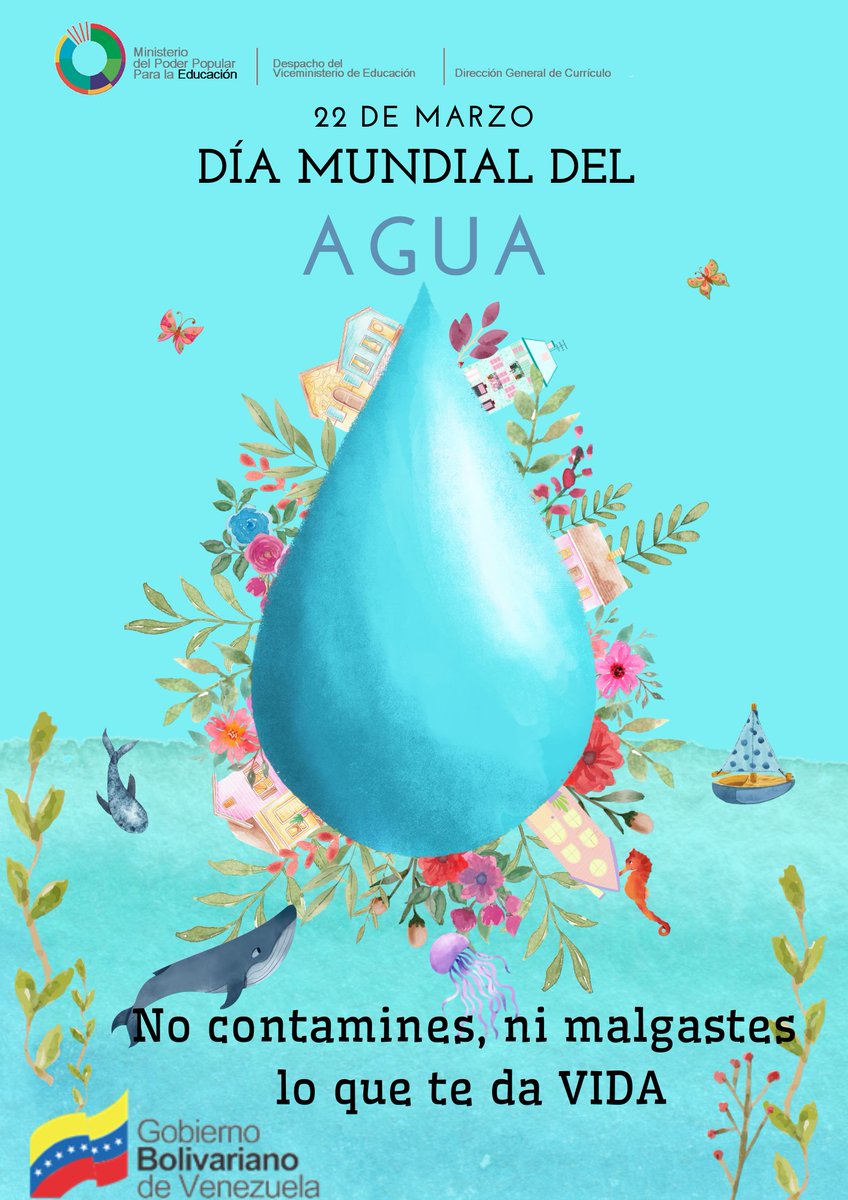 #22DeMarzo 
El Día Mundial del Agua
Su principal objetivo es generar conciencia acerca de la importancia de cuidar los recursos de agua en el planeta, un elemento vital para la vida de todas las especies de la Tierra.
<a href="/_LaAvanzadora/">Yelitze Santaella</a> <a href="/vicent_carvajal/">Vicente Carvajal</a>