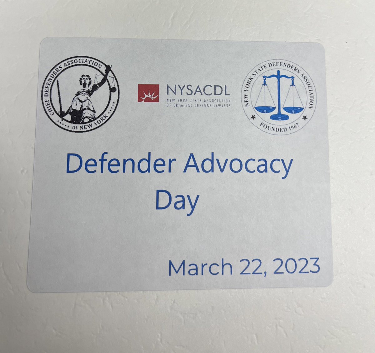 Defender Advocacy Day with @chiefdefendsNY @NYSACDL Defenders need funding for discovery, family defense representation, recruitment and retention #gideonat60