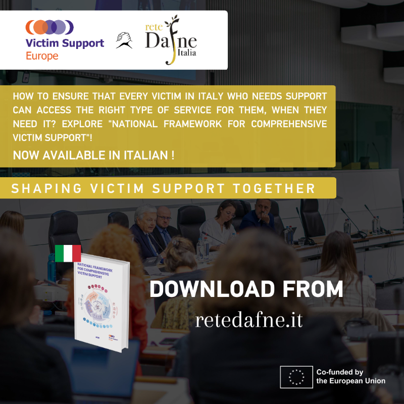 VictimSupportEU's tweet photo. ✅ Check our 🇮🇹 ed of #VictimSupportEU policy paper. Learn more from the interview “What defines excellence in victim support?”
📖 Interview https://t.co/sMUWVhUAix
@DafneRete #EUVictimsRights #NationalVictimSupportFramework #ShapingVictimSupportTogether #VRD