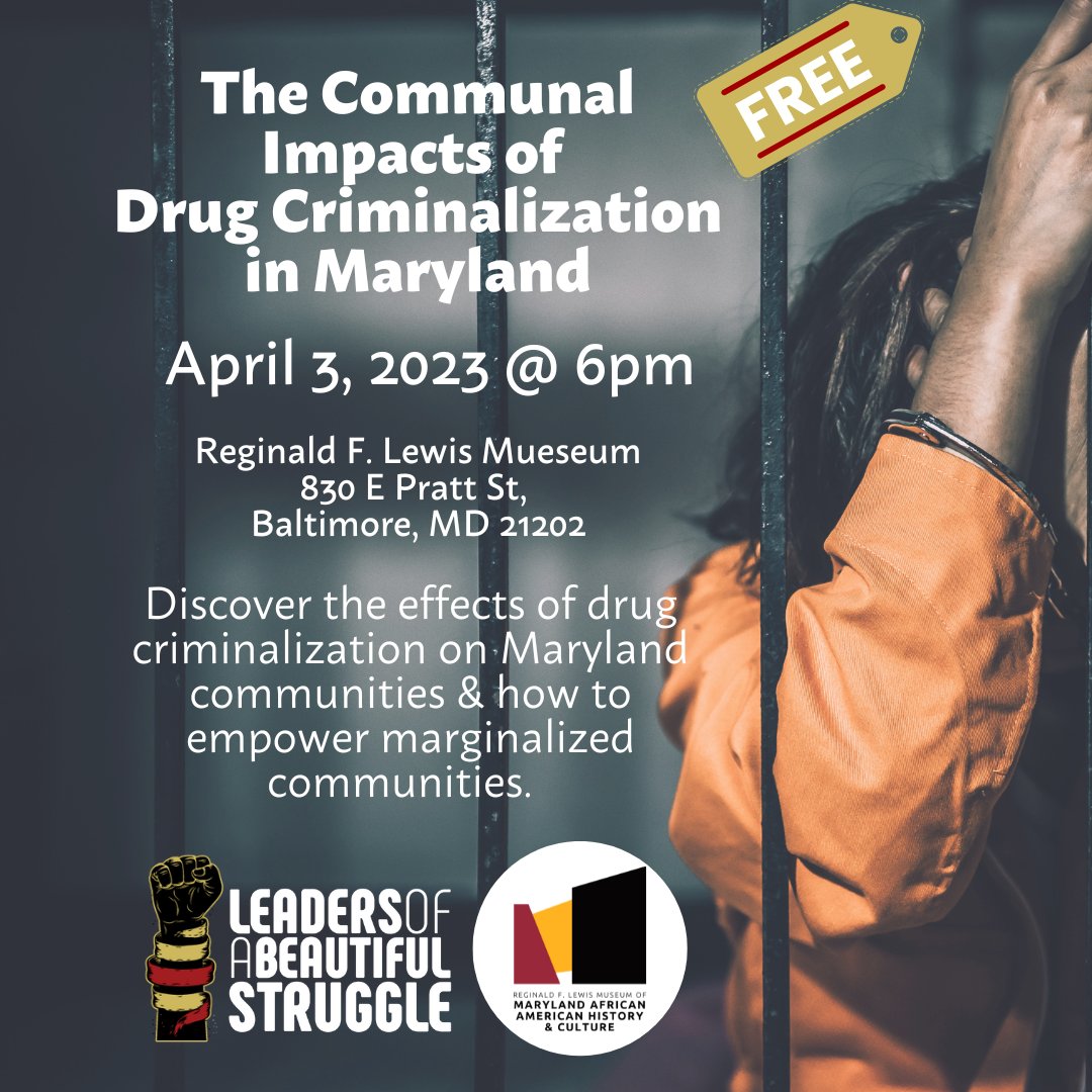 LBSBaltimore's tweet photo. Join us at the @LewisMuseum to discuss our new report: "The Communal Impacts of Drug Criminalization in Maryland"

🗓️4.3.2023
🕕6pm - 7:30pm
🎟️FREE and OPEN TO THE PUBLIC

Register now: https://t.co/oU71qPd0N2 https://t.co/7DoNDYd3wQ