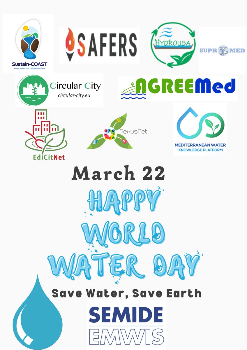 UT_SEMIDE's tweet photo. 💧Happy world water day 💧#WaterIsLife #WaterAction
#SEMIDE is an initiative of the Euro-Mediterranean Partnership. It provides a strategic tool for exchanging information and knowledge in the #water sector between and within the Euro-#mediterranean countries
#worldwaterday https://t.co/XKG7oBrvu1