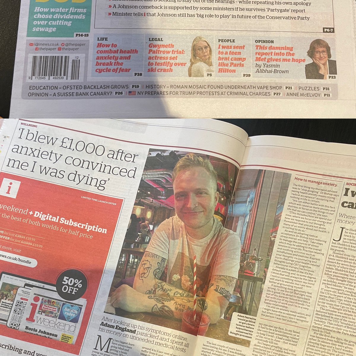 thegaenplan's tweet photo. Proud is an understatement! 

@garageflowrr featured in @theipaper today, including on the front page!!

Such an important and powerful piece, please read it ❤️ https://t.co/1imlou2G8u