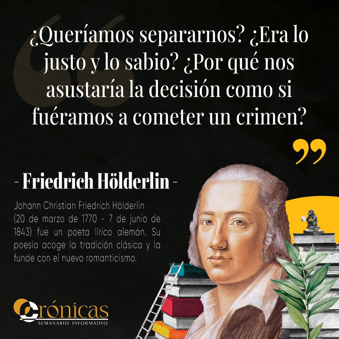 Cronicas_prensa's tweet photo. ꒰ ✎┊C͟i͟t͟a͟ ͟d͟e͟l͟ ͟D͟í͟a͟ ꒱ Friedrich Hölderlin
#citasfilosoficas #cuentos #novelas #filosofia #filosofía #pensamientos #inspiracion #frasesparacompartir #poesía #crónicasbolivia #cronicasbolivia #bolivia #friedrichhölderlin #hölderlin #friedrich https://t.co/po34TbESH9