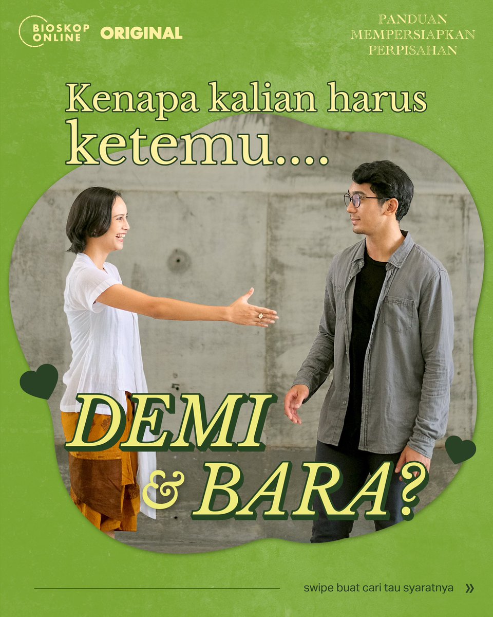 BioskoponlineID's tweet photo. 💙 GIVEAWAY DINNER SAMA LUTESHA &amp; DAFFA WARDHANA 💙

Mau bgt? Gini caranya:
1. Nonton #PanduanMempersiapkanPerpisahan
2. Follow @BioskoponlineID 
3. 🔁 &amp; reply tweet ini alasan kamu pengen ketemu Demi &amp; Bara

Minbi tunggu sampe 29 Maret 2023 yaaaa!

Detailnya ada di ⬇️⬇️⬇️ https://t.co/fBQZ7mVvxK