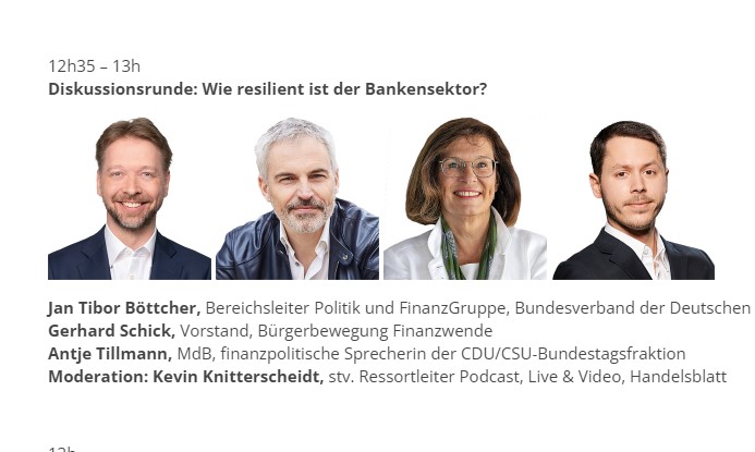 BVRPresse's tweet photo. Ebenfalls am 28.3. wird BVR-Bereichsleiter Politik und FinanzGruppe Dr. Jan Tibor Böttcher im Rahmen des Webinars #Handelsblatt Live Plus zum Thema "Wie resilient ist der Bankensektor?" sich live aus Frankfurt am Main dazuschalten und an der digitalen #Diskussionsrunde teilnehmen https://t.co/ENknOBs9fG
