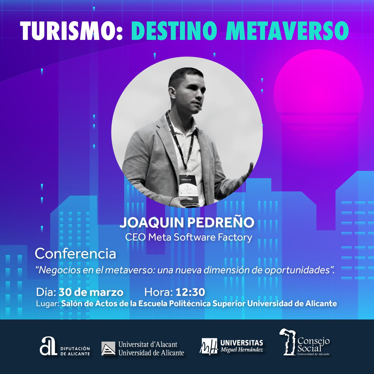 #EventosCENID

👏 El próximo jueves 30 de marzo conoceremos, de la mano de los ponentes Alberto Lozano y Joaquín Pedreño, las oportunidades de negocio y las nuevas profesiones del futuro, así como las nuevas formas de entretenimiento entre los jóvenes.