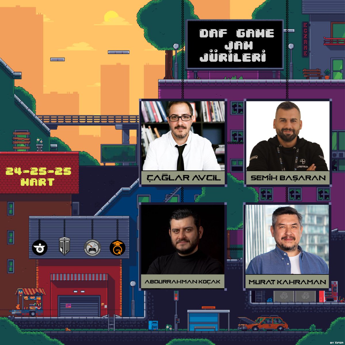 Selamlar herkese,🤗 
 
DAF Jam'in birbirinden değerli jürilerini duyurmaktan mutluluk duyuyoruz.🤩 
 
Jürilerimizle tanışmak ve onlara eşsiz oyunlarını sunma şansına sahip olmak için hâlâ geç değil.👾  
 
Acele et sen yoksan bir kişi eksiğiz.🙌🏻

Başvuru 🔗
forms.gle/4giBiM7AiESF2A…