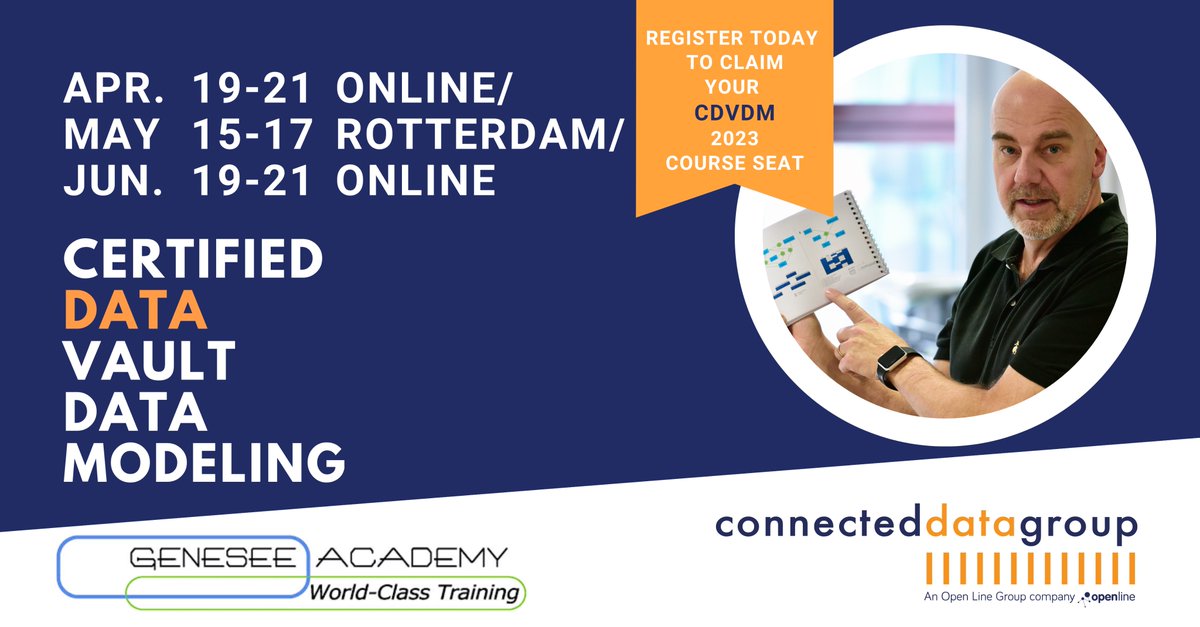 conndataacademy's tweet photo. #DataVault allows you to absorb all Data, all the time, which results in a #Datawarehouse with lower total cost of ownership.
Register for one or our upcoming #CDVDM courses to learn about #DataModeling methods that are both Agile and effective.
https://t.co/6SwDmbOR9h https://t.co/jUVPX33Oxc