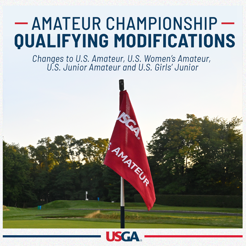 USGA's tweet photo. Beginning in 2024, revisions to the qualifying models for our four premier amateur championships will take effect.

Full details. 👇