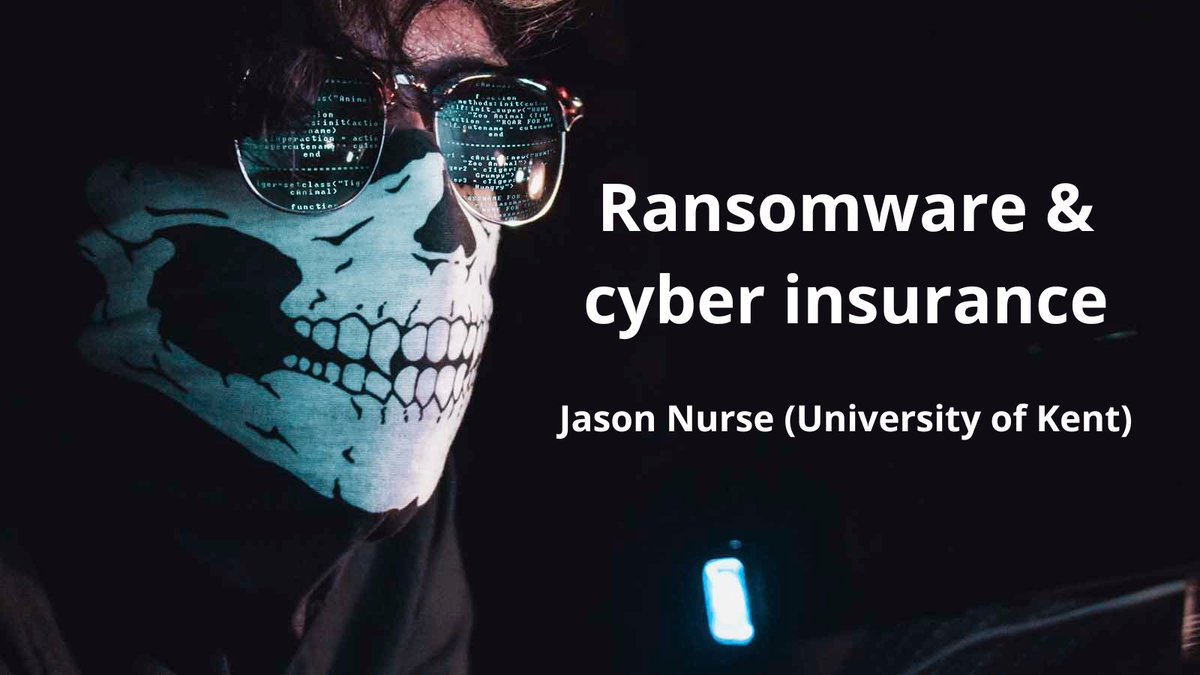 RISCS_UK's tweet photo. Over to @jasonnurse (@UniKentCyberSec) for a discussion of #ransomware and cyber insurance. Can cyber insurance incentivise better security? How will it fare in the ransomware era? #RISCSconf https://t.co/EpT6XtmdVG