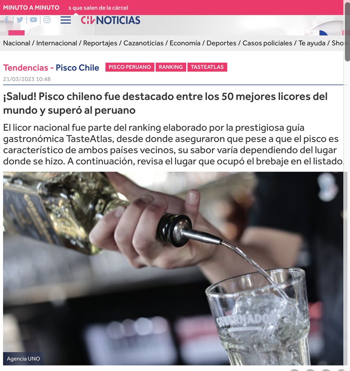 ptipisco's tweet photo. Ranking elige las 50 mejores bebidas "espirituosas" en el mundo: Pisco chileno se ubica en el lugar 12

https://t.co/7V2U9KPCQN

@piscochilecl @corfocoquimbo @gorecoquimbo @Zonas_Rezagadas @GedesChile @iniachile @ProChile @Crdp_Coquimbo @Corfo https://t.co/FnsoQgMqKs