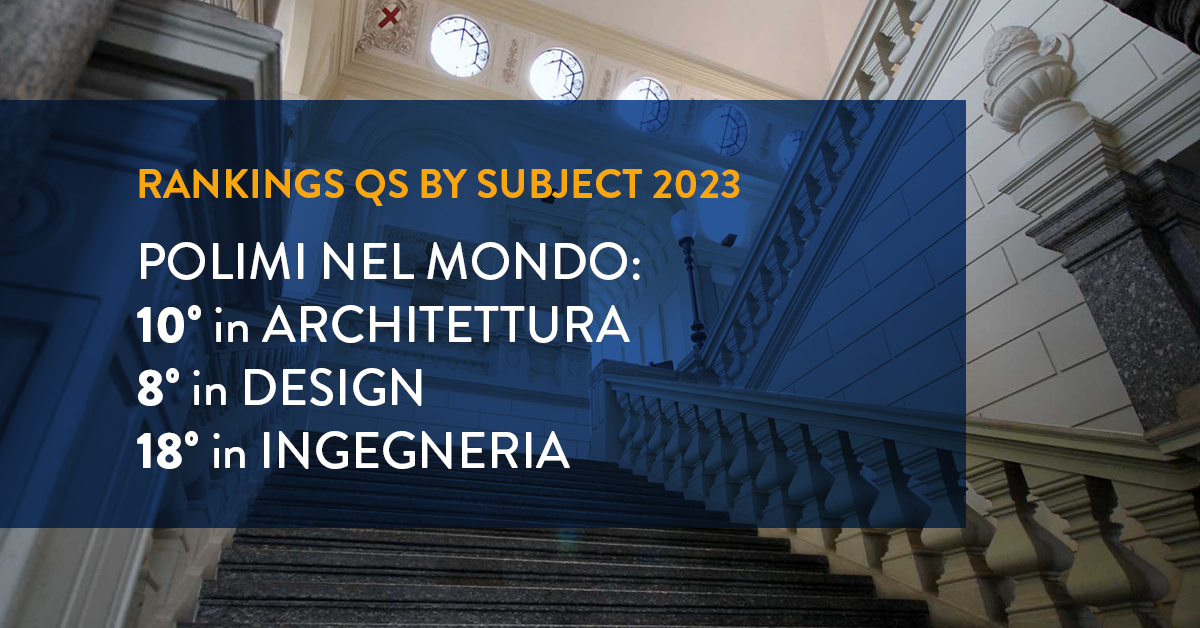 Politecnico di Milano (@polimi) on Twitter photo Il <a href="/polimi/">Politecnico di Milano</a> si conferma tra le prime 20 università al mondo secondo la classifica QS World University Rankings by Subject 2023: 10° in Architettura, 8° in Design, 18° in Ingegneria.
polimi.it/in-evidenza/de…
#QS #QSWUR <a href="/worlduniranking/">QS World University Rankings</a> <a href="/TopUnis/">QS Top Universities</a> Il <a href="/polimi/">Politecnico di Milano</a> si conferma tra le prime 20 università al mondo secondo la classifica QS World University Rankings by Subject 2023: 10° in Architettura, 8° in Design, 18° in Ingegneria.
polimi.it/in-evidenza/de…
#QS #QSWUR <a href="/worlduniranking/">QS World University Rankings</a> <a href="/TopUnis/">QS Top Universities</a>