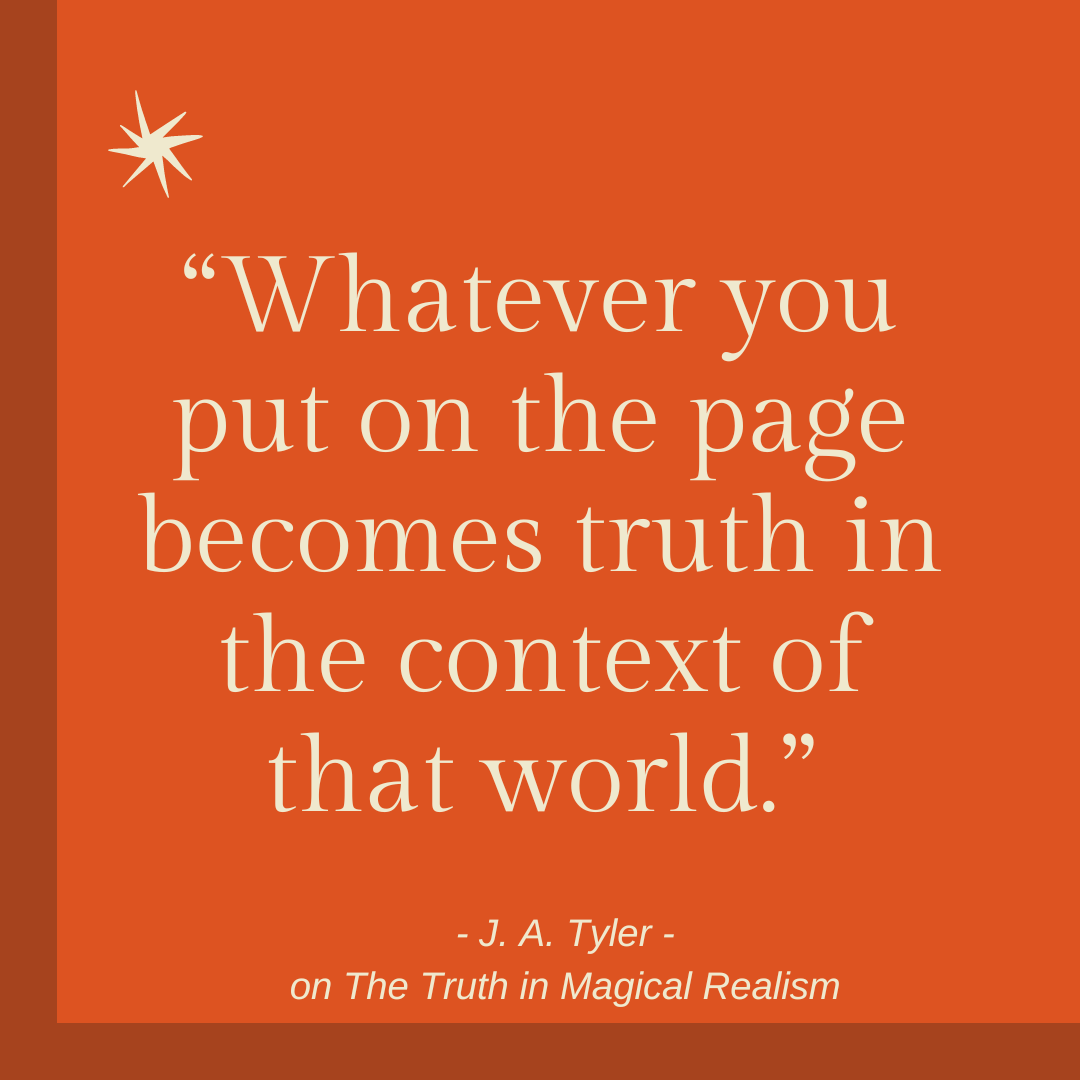 This week on the blog, <a href="/J_A_Tyler/">J. A. Tyler</a> On The Truth In Magical Realism

mindymcginnis.com/blog/tyler

#writingcommunity #writer #book #writing #writinglife #writerscommunity #genre #inspiration #fantasy #writingadvice