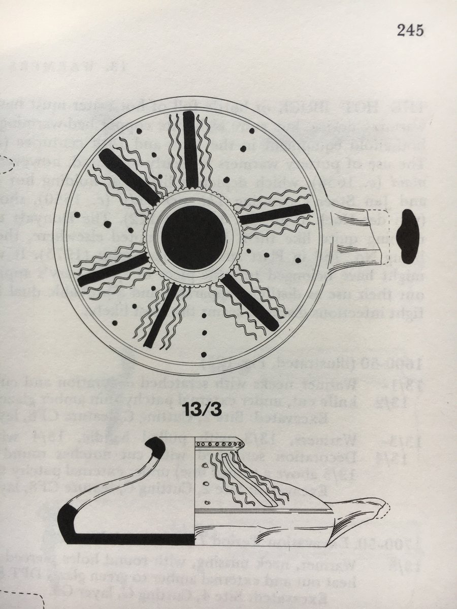 Here's an unusual vessel type i'd not come across before, a warmer. It was probably filled with hot coals and used to warm beds. Excavated at Donyatt Site 2, #Somerset, it dates from c. 1600-1650 #TypeSeries #PostMedievalPottery #17thCentury