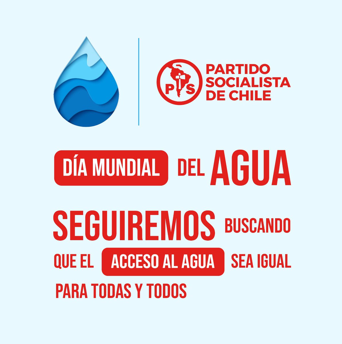 PSChile's tweet photo. En 2020 quisimos consagrar el agua como bien de uso público en la Constitución, pero adivina quienes votaron en contra: la UDI y RN @RNchile @udipopular #PSpiensaenChile #DiaMundialDelAgua https://t.co/1rsy2MNC8S