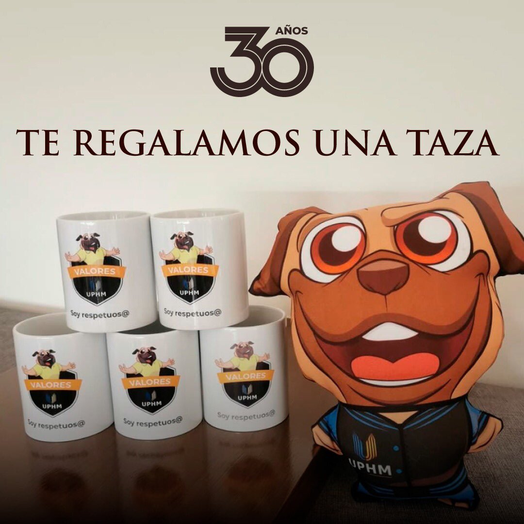 Uphmdifusion's tweet photo. Sube una felicitación creativa a la UPHM por sus 30 años, como historia de Instagram. 
Etiqueta a @uphm_edu 
.
Si eres uno de los primeros cinco en subirla. 
¡Ganas una taza de #Peruzzo!
#30AñosUPHM #SomosParteDeLaHistoria https://t.co/w8bOVgs6ec