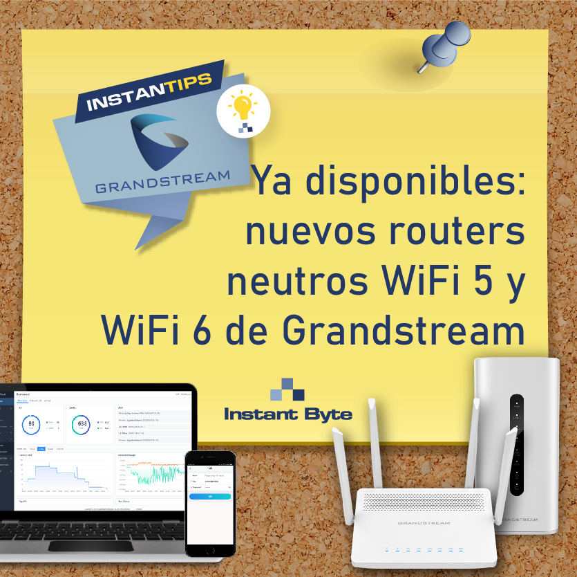 InstantByte's tweet image. ¿Sabías que @GrandstreamNet dispone en su catálogo de routers neutros WiFi 5 y #WiFi6? Descubre cómo pueden mejorar la conectividad y rendimiento de las redes domésticas y profesionales de tus clientes: bit.ly/3FIKao3

#instantip #instantbyte #grandstream