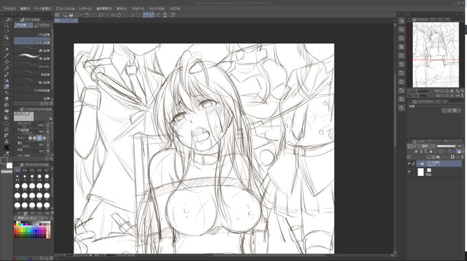 Skeb進捗。うん…作画コスト…w 