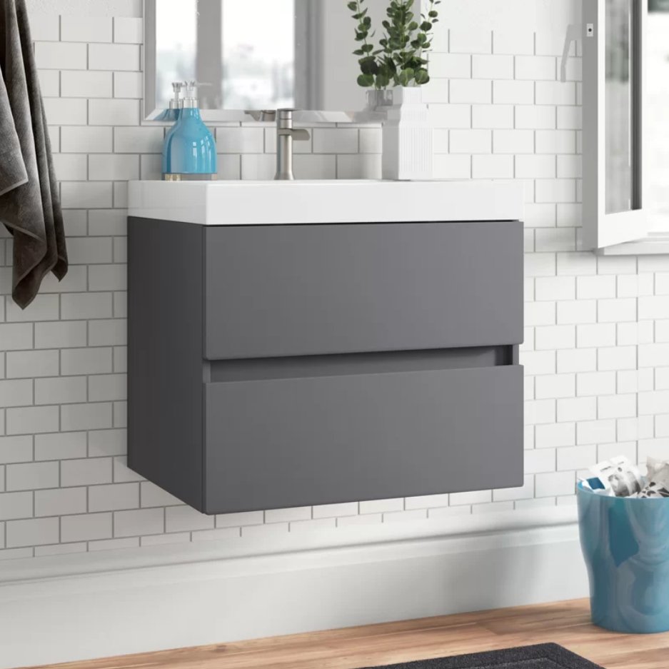 ReStoreKC's tweet photo. We have a new low price of $39 for our floating Wayfair vanities!

Dimensions: 22.25'' H x 24.5'' W x 18.75'' D

Shop this style at all 5 ReStore KC locations today! Both colors (Cement &amp; Gray) are not available at all locations. https://t.co/H7oMwUVihN