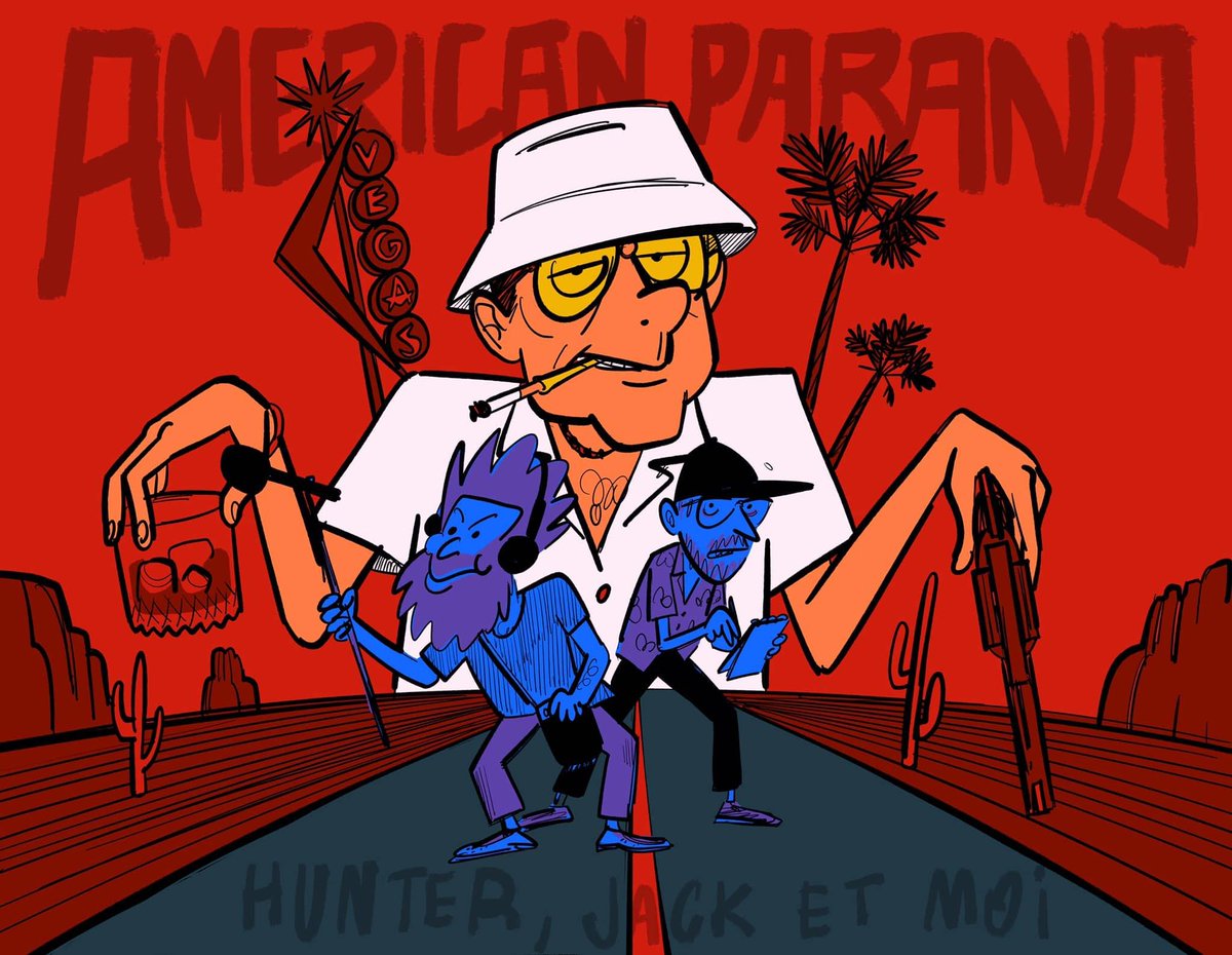 ARTE_Radio's tweet photo. Le reporter radio @jacksouvant et le dessinateur @MorganNavarro sont partis aux États-Unis sur les traces d’Hunter S. Thompson, auteur culte de “Las Vegas Parano” et inventeur du journalisme gonzo. Un road trip à suivre dans quelques mois sur ARTE Radio et dans une BD @dargaud. https://t.co/D362SikxuV