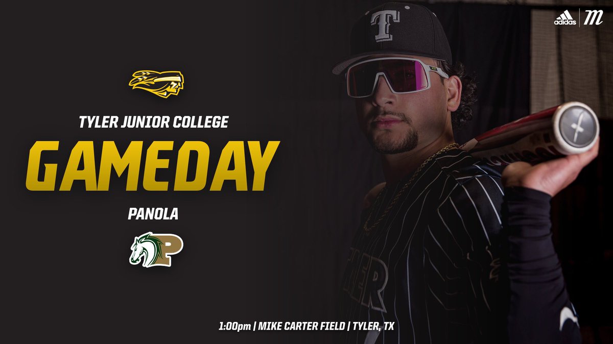 TJCBaseball's tweet photo. ‼️ GAME DAY‼️

🆚 - @PanolaBaseball 
⏰ - 1:00pm (DH)
📍 - Tyler, Texas
🏟 - Mike Carter Field 
📱 - https://t.co/A3bPvioUgv
📺 - https://t.co/GudOJlXZPm https://t.co/JzPTtbt7vs