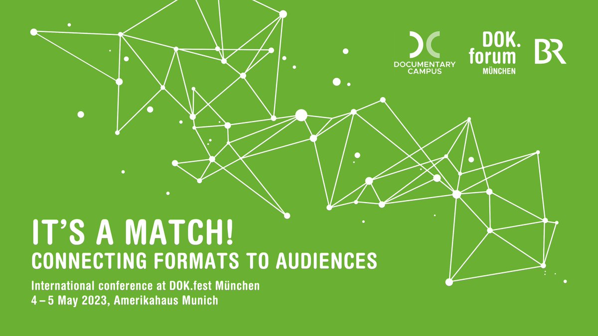 „It's a Match! Connecting Formats with Audiences"!   
🗓️ 4-5 May 
📍<a href="/amerikahaus/">amerikahaus</a>  

A new international conference at #DOKfest2023 in partnership with <a href="/Doc_Campus/">Documentary Campus</a> and <a href="/BR_Presse/">BR - Bayerischer Rundfunk</a> will focus on the audience behavior and question how to attract the audience! 
dokfest-muenchen.de/International-…