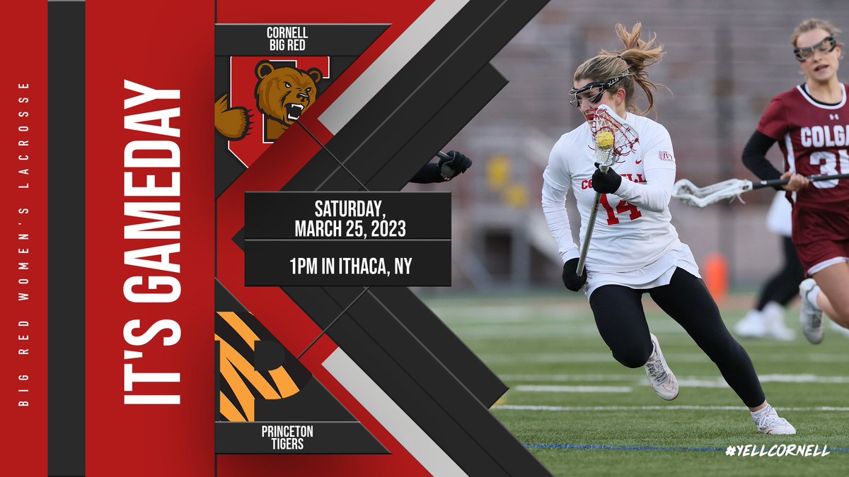 Cornell Big Red (@cornellsports) on Twitter photo ๐จ GAMEDAY! #YellCornell ๐จ
<a href="/CornellWLax/">CornellWLax</a>
๐: #17 Princeton
๐: Schoellkopf Field
โฐ: 1:00 p.m.
๐บ: bit.ly/3Z82Cxr
๐: bit.ly/3IRW2Ui
๐ฐ: bit.ly/3E2LnFY
(๐ธ: Hannah Rosenberg/Cornell Athletics) ๐จ GAMEDAY! #YellCornell ๐จ
<a href="/CornellWLax/">CornellWLax</a>
๐: #17 Princeton
๐: Schoellkopf Field
โฐ: 1:00 p.m.
๐บ: bit.ly/3Z82Cxr
๐: bit.ly/3IRW2Ui
๐ฐ: bit.ly/3E2LnFY
(๐ธ: Hannah Rosenberg/Cornell Athletics)