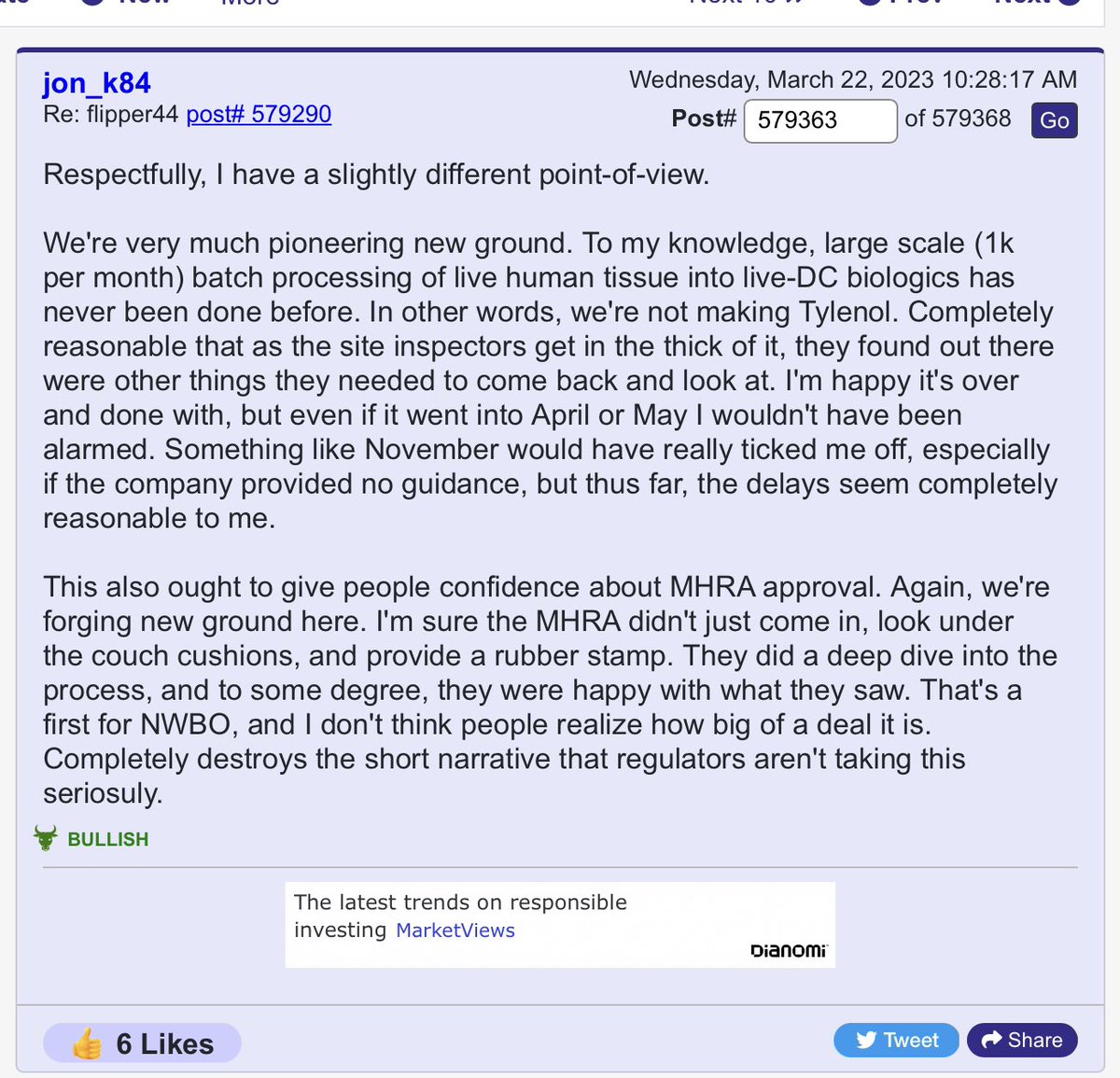 Mionaer on Twitter "NWBO Great post on Ihub."