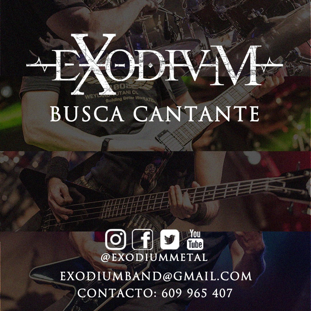 ExodiumMetal's tweet image. ¡Seguimos buscando cantante! 

¿Estás interesado/a o conoces a alguien que pueda estarlo? ¡Contacta con nosotros!