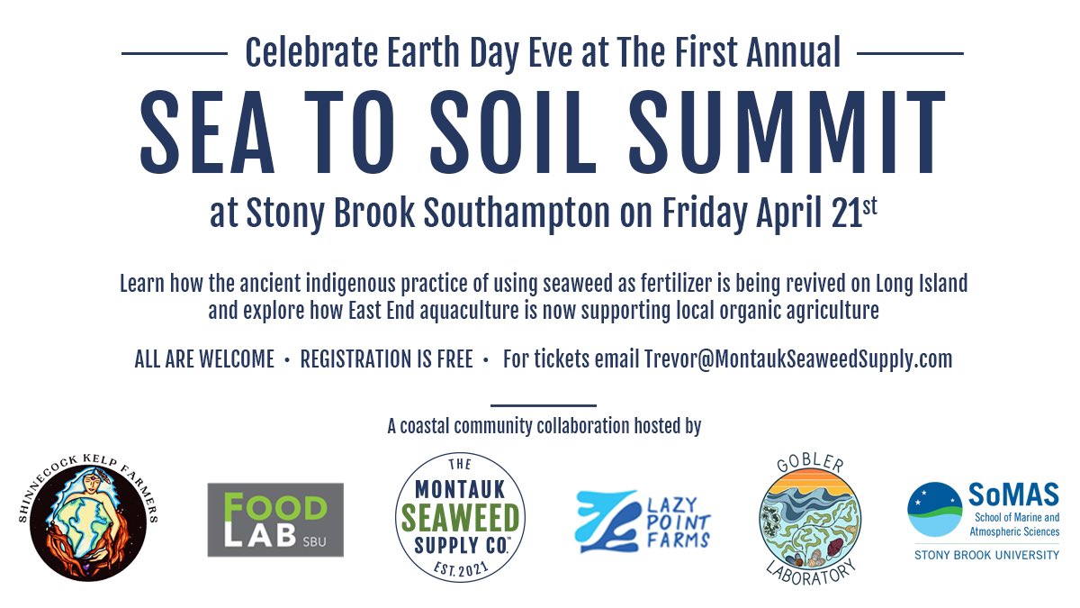 Sean T Barrett (@seantobias) on Twitter photo Special #EarthDay Event Invitation! to the 1st Annual #SeaToSoil Summit at <a href="/SoMAS/">School of Marine and Atmospheric Sciences at SBU</a> 🌎 Learn how the ancient #indigenous practice of using #seaweed as #fertilizer is being revived to support organic #agriculture and combat #climate change thefoodlab.org/events/sea-to-… #kelp #kelpfarming Special #EarthDay Event Invitation! to the 1st Annual #SeaToSoil Summit at <a href="/SoMAS/">School of Marine and Atmospheric Sciences at SBU</a> 🌎 Learn how the ancient #indigenous practice of using #seaweed as #fertilizer is being revived to support organic #agriculture and combat #climate change thefoodlab.org/events/sea-to-… #kelp #kelpfarming