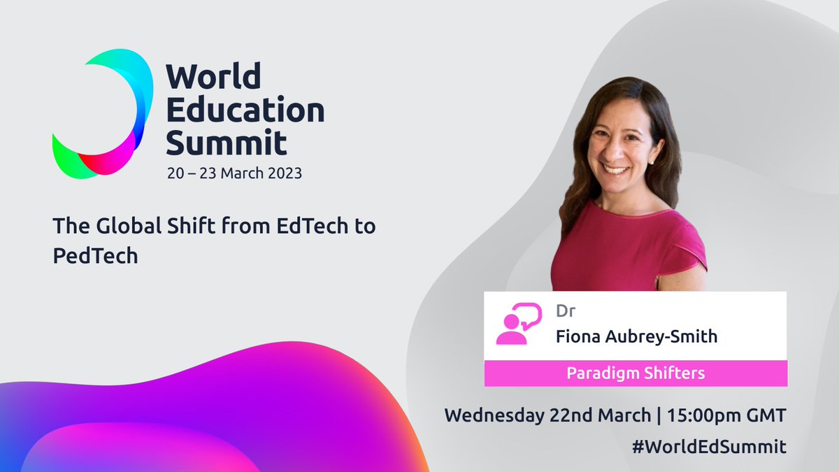 Just about to start at @WorldEdSummit - 3pm on the Paradigm Shifters stage - join the conversation at #WorldEdSummit From #EdTech to #PedTech