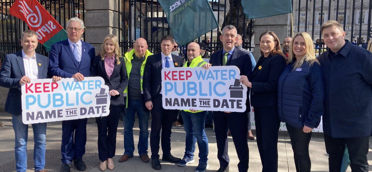 Thank you for your support today!  

Government need to let the people have their say on the public ownership of water. 

It’s time to #NameTheDate for the referendum.

@loreillysf @mattcarthy @QuinlivanTD @ClaireKerrane @conwaywalsh @ThomasGouldSF @ROMurchu