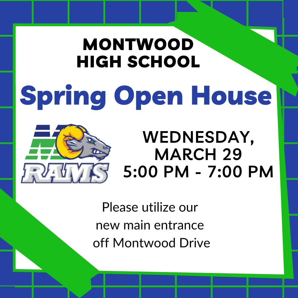 Join us next Wednesday, 03/29, for our Spring Open House! @MontwoodHS @lcoria1 @mguerr03_MHS @HPerez_MHS @MRivera_MHS @ARomo_MHS @ysolis_mhs #Excellence #earnyourhorns #TeamSISD