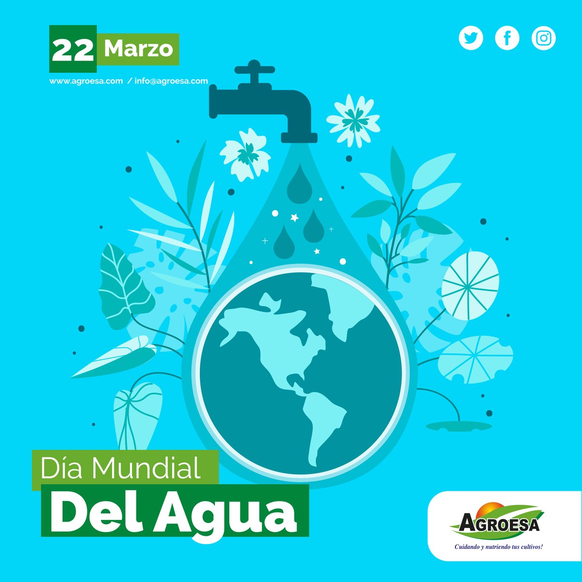 agroesasrl's tweet photo. El Día Mundial del Agua es una oportunidad única en la vida para unirnos en favor del agua y acelerar juntos los avances en esta esfera. https://t.co/09o1x9OZWj