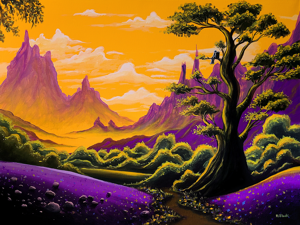 FlookoTheArtist's tweet image. "A World Beyond" My latest acrylic painting and a new page in our endless tale :)
#art #landscape #flooko #psychedelic #painting