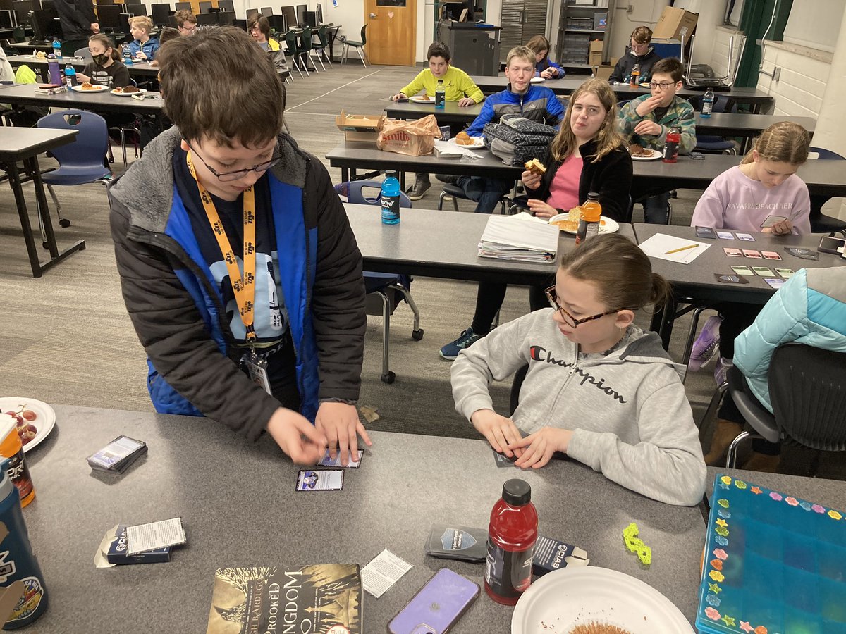 EvergreenJunior's tweet image. Breakfast coding club broke out the new classroom set of #cynerthreatdefender starter packs!  Students had fun playing the game while learning about #cynersecurity.  @ciascybersec @UTSA