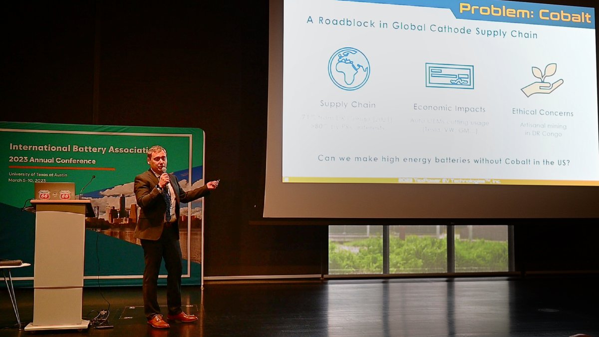 TexPowerUS's tweet photo. #TexPower CEO Dr. Evan Erickson was able to give a presentation of TexPower’s #cobalt-free high-energy cathode technology in International Battery Materials Association. Thanks for having us! @Manthiram_UT @EnergyUT
#NMA #Lithium #ElectricVehicles #technology #EnergyStorage https://t.co/SDXuNd9RFz
