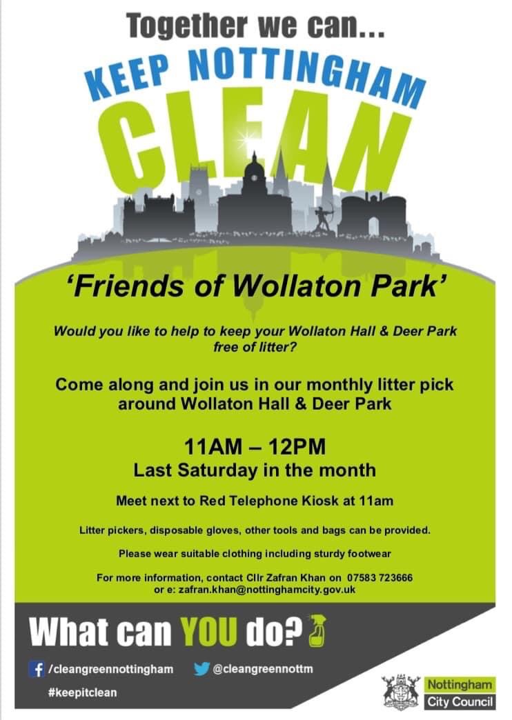 Would you like to help to keep Wollaton Hall and Deer Park free of litter? Come along and join the Friends group monthly litter pick on Saturday 25th March 2023 around Wollaton Hall &amp; Deer Park. Meet next to Red Telephone Kiosk at 11am.🦌