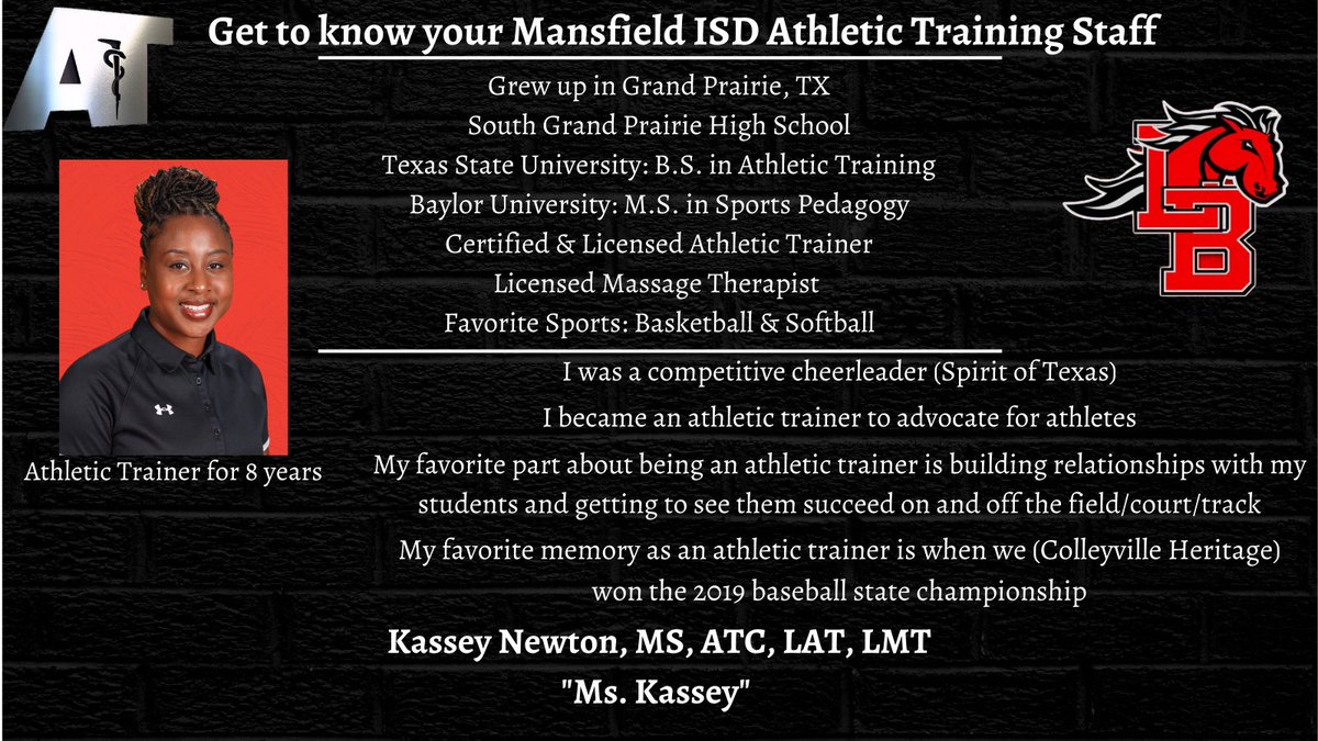MsKasseyAT's tweet photo. Happy National Athletic Training Month❤️🖤 #NATM2023 https://t.co/QKlYcXvnFe
