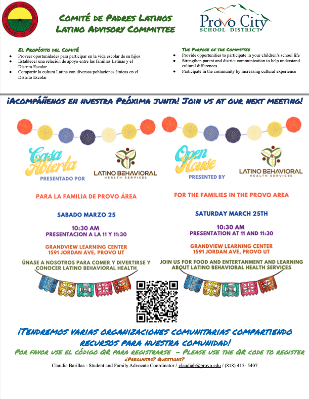 DixonProvoUT's tweet photo. Latino Behavior Health Services available to PCSD students and families.  Learn more below ....
===
Servicios para latinos de salud conductual disponibles para estudiantes y familias del PCSD.  Más información en .... https://t.co/iiOM2qtga1