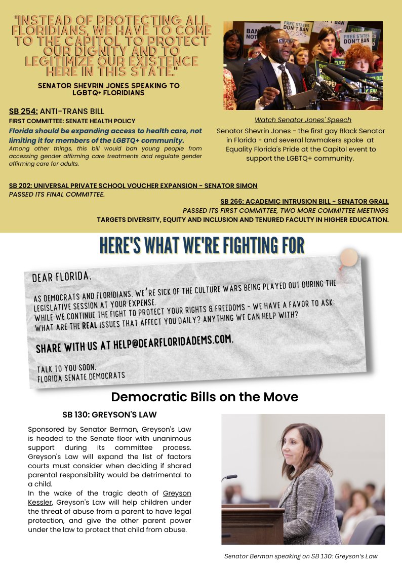 FLSenateDems's tweet photo. Check out the Week 2 recap of the @FLSenateDems newsletter:

https://t.co/1WZtJtsRPZ https://t.co/ofDky5nL8p